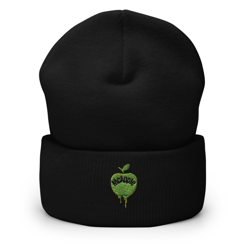 Black McApple beanie with embroidered logo