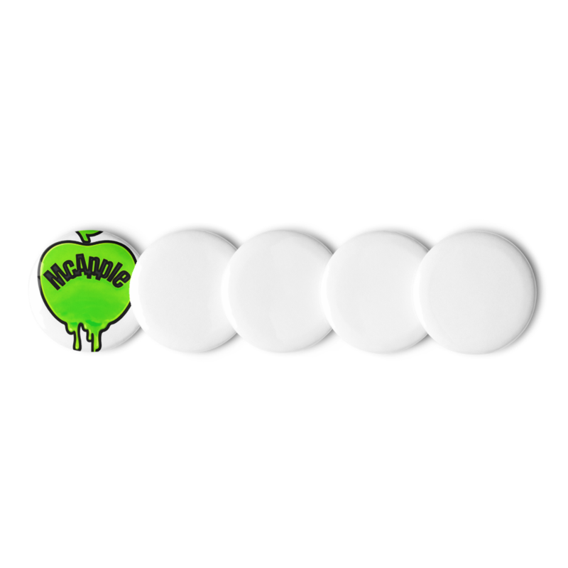 McApple logo pin buttons